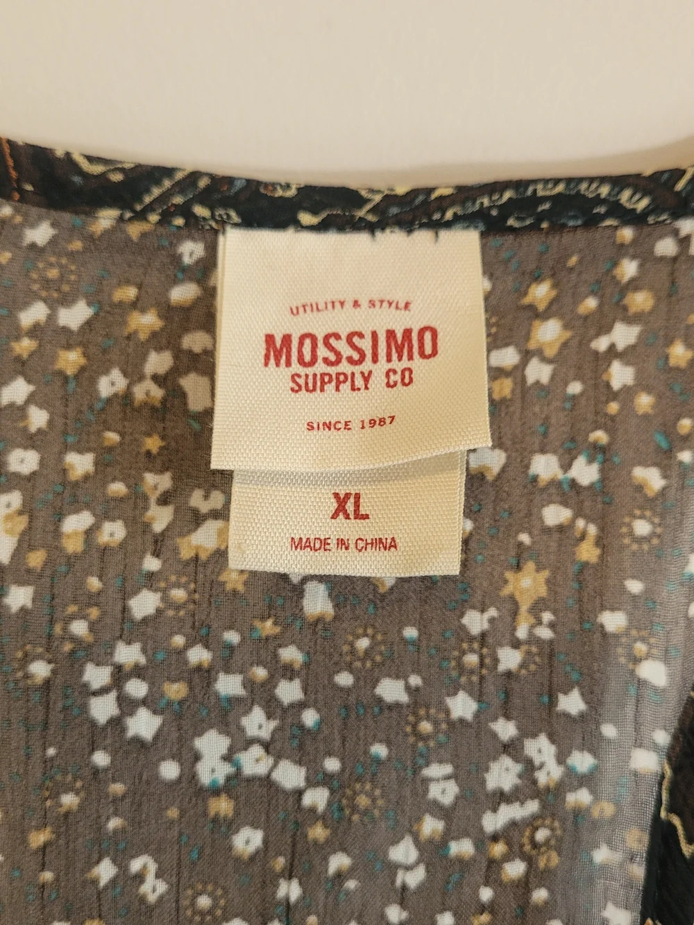 Mossimo Sheer Racerback Tank Boho Print Brown XL - Picture 6 of 7